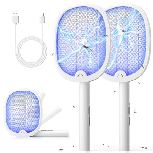 YISSVIC 2PCS Raquette Electrique Insectes Pliable 4000V Rech