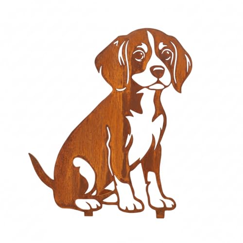 Kapaga Beagle Décoration de jardin en acier inoxydable 37 x 