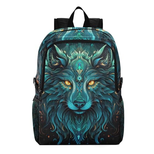 Linnyio Cool Loup Bleu Sac à Dos Pliable, Imperméable Léger 