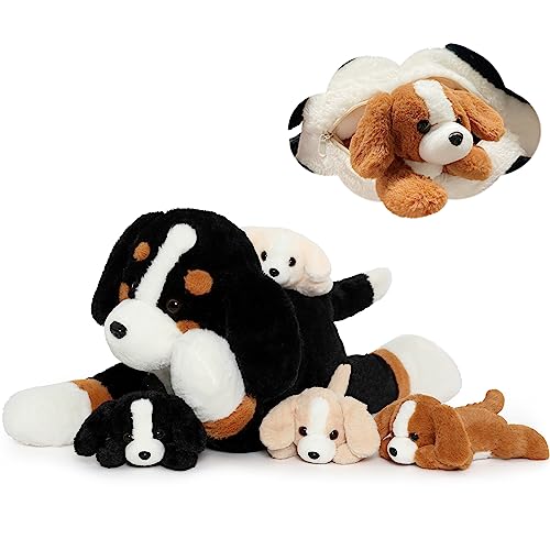 MorisMos Peluche Chien Realiste, 60cm Chien en Peluche Mom a