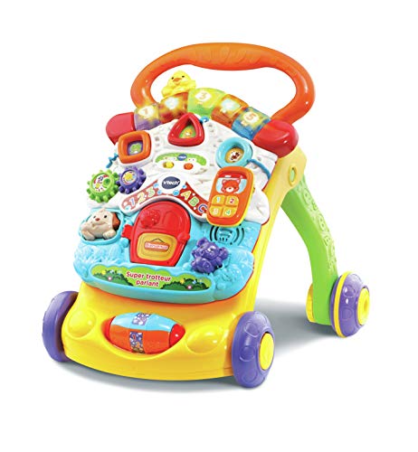 VTech - Super Trotteur Parlant Orange, Trotteur Bébé Pliable