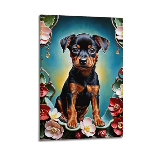 OKNGB Impression sur toile représentant le chien de Doberman