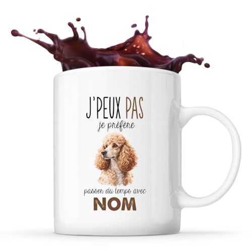 Planetee Mug Caniche : Passer du temps | Tasse en Céramique 