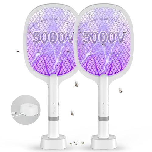 DANGZW Raquette Electrique Insectes 5000V, 2 en 1 2000 mAh U