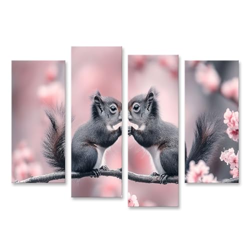 islandburner Tableau sur toile Motif écureuils partagent un 