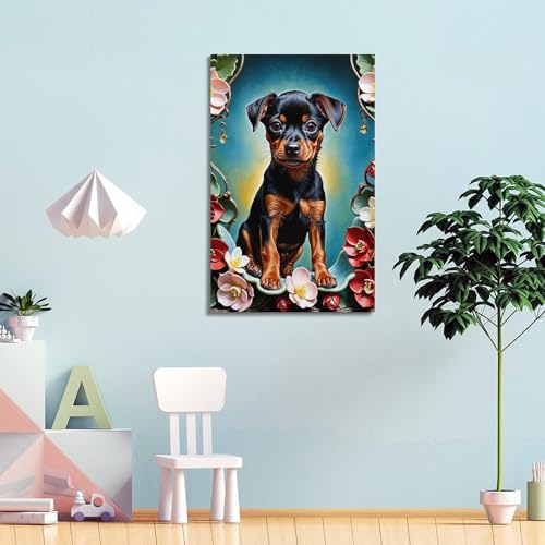 OKNGB Impression sur toile représentant le chien de Doberman