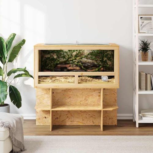 Runheo Terrarium Marron 100 x 50 x 100 cm en OSB Robuste ave