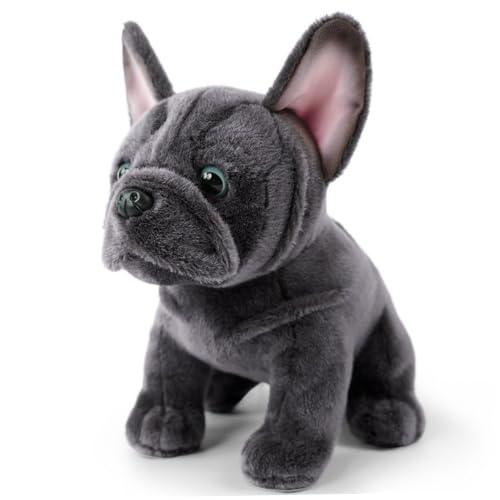 NASSMOSSE Peluche Bouledogue français réaliste de 22, 1 cm -