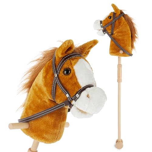 Bieco Cheval de Bois pour Enfants Brownie | Hobby Horse | Tê