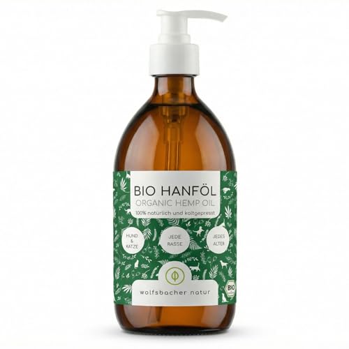 Huile de Chanvre Bio pour Chiens et Chats 500ml | 100% Natur