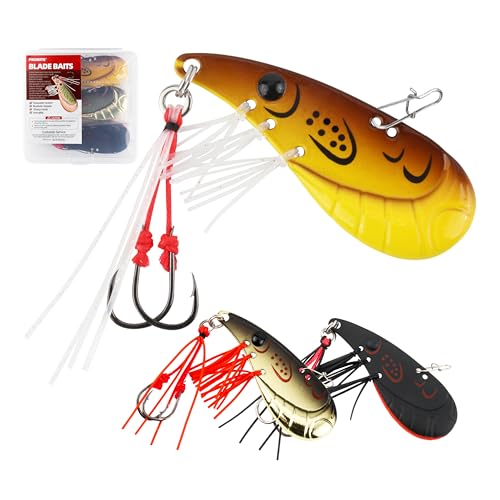 Probite Lot de 3 leurres à lame de crevette en métal avec qu