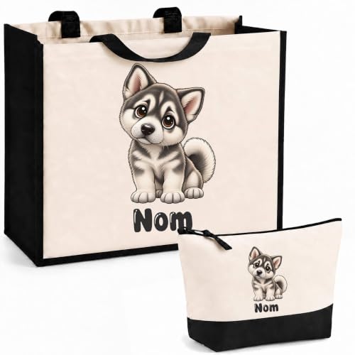 Planetee Ensemble Cabas et Trousse Malamute dAlaska : Chibi 