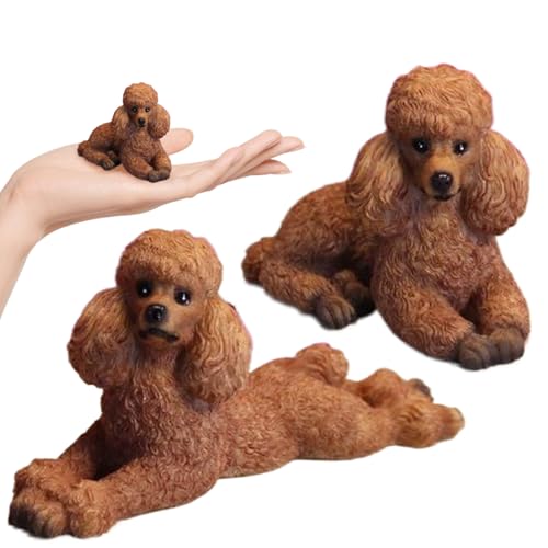 ptumcial Statue de Caniche 2 pièces 2 Tailles Jouet de Postu