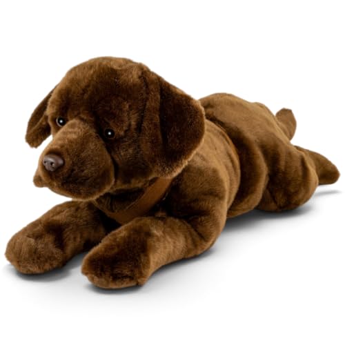 Carl Dick Labrador Retriever Marron avec Harnais, Peluche et Doudou, env. 60 cm de Longueur Totale, 3842