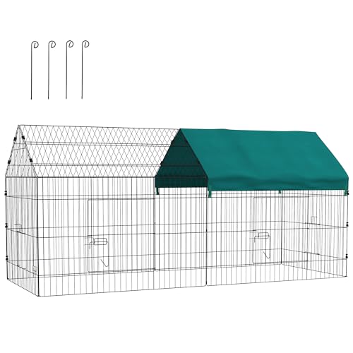 PawHut Parc enclos Cage Lapin extérieur, 220 x 85 x 103 cm, 