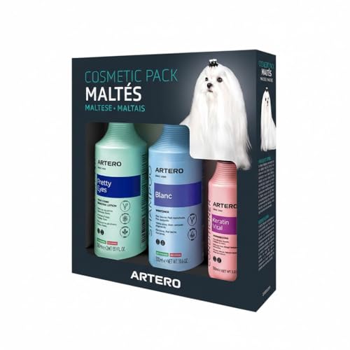 Artero Pack Bichon Maltais shampoing Chien Poil Blanc, Keratin, Pretty Eyes
