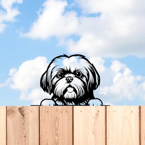 Betley Butterfly Peeking Shih Tzu Clôture de chien Silhouett