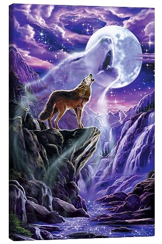 Posterlounge Lesprit du loup hurlant Tableau sur toile
