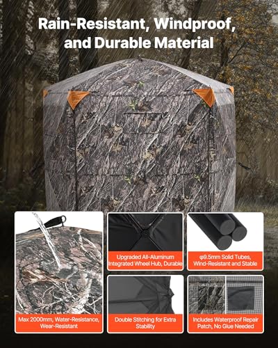 VEVOR Affût de Chasse pour 6-7 Personnes, Tente de Camouflag
