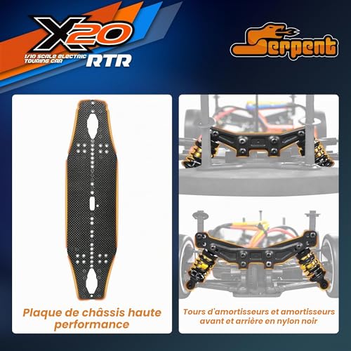 Serpent X20 1/10 RC Voiture Tourisme RTR, 4WD électrique rap