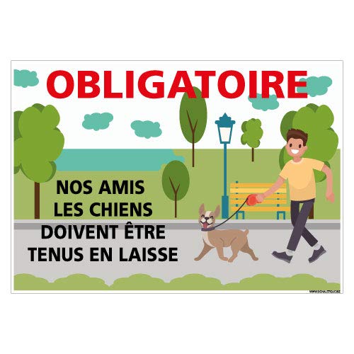 Panneau Nos Amis Les Chiens Doivent Être Obligatoirement Ten
