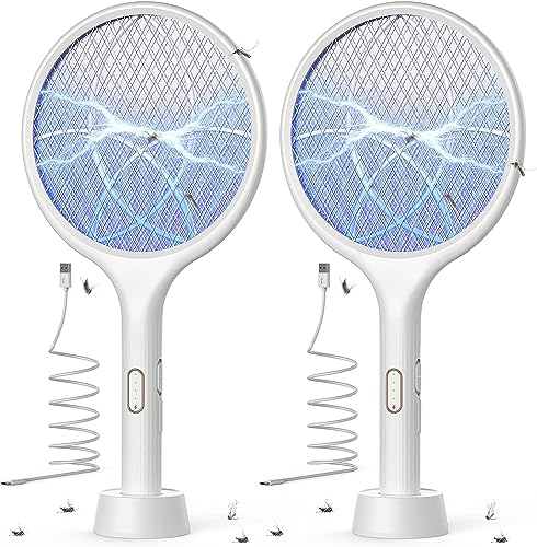 YISSVIC Raquette Electrique Insectes, 2 PCS Raquette Anti Mo