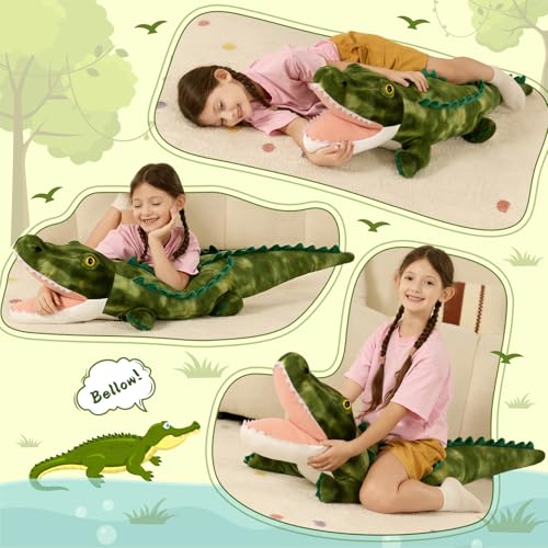 MorisMos Grand crocodile en peluche de 130 cm - Jouet géant 