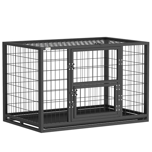 PawHut Cage pour Chien Robuste en Acier à Tubes Carrés - Nic