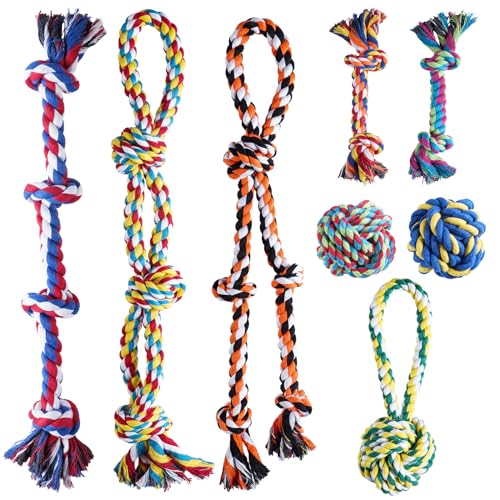 Aitmexcn Lot de 8 jouets en corde pour chiens de taille moye