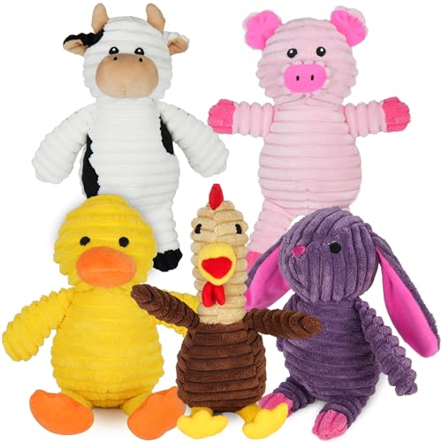 PrimePets Lot de 5 Jouets en Peluche pour Chiens Chiots