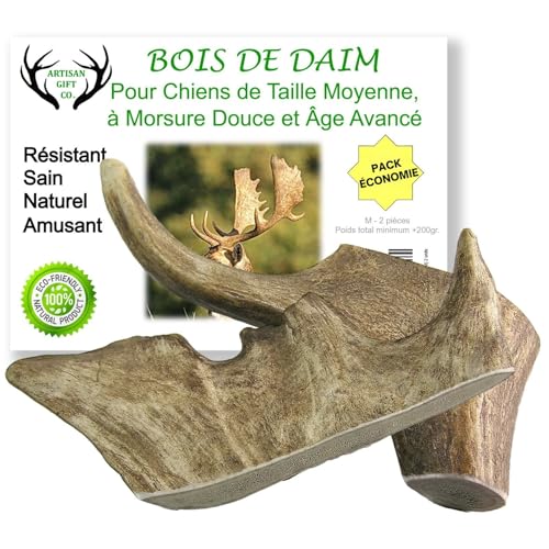 ARTISAN GIFT CO Bois de Daim pour Chiots et Chiens a Mâcher 