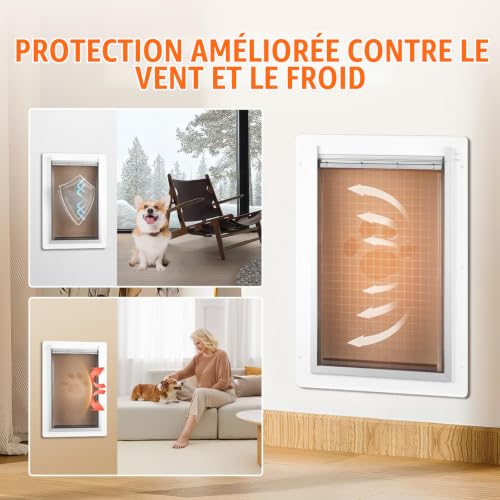 VEVOR Chatière Murale, Porte pour Chien et Chat avec Cadre e