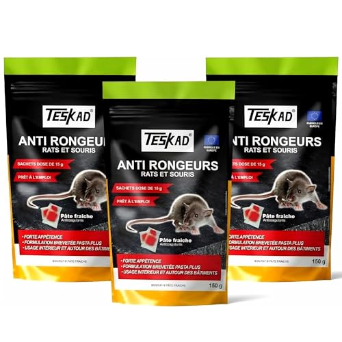 TESKAD - Anti-Rats et Souris Maison et Jardin - Pâte fraîche