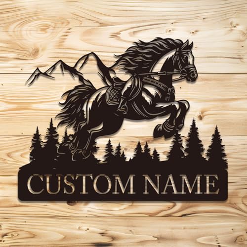 Décoration murale personnalisée en métal pour chevaux, signe