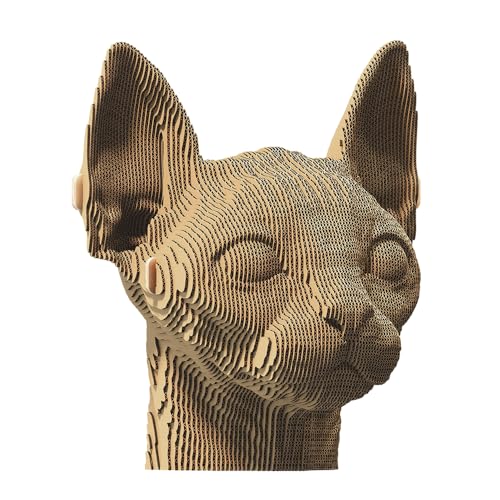 CARTONIC Chat Sphynx Puzzle 3D en Carton - Maquette à Monter