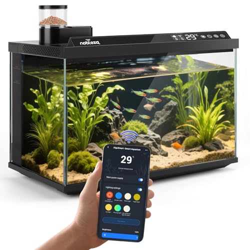Nobleza Aquarium Smart 30L, Kit Complet WiFi avec App et Changement d'eau