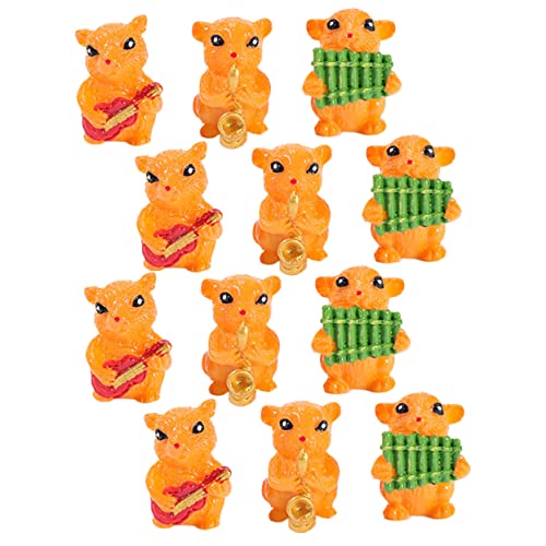 Sculptures de Hamster Miniatures en résine, 12 pièces, Ornem
