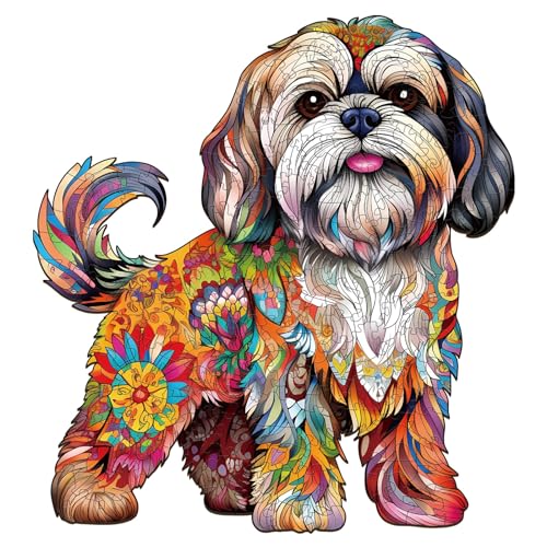 Casse-tête en bois pour adultes, 260 pièces Shih Tzu en bois