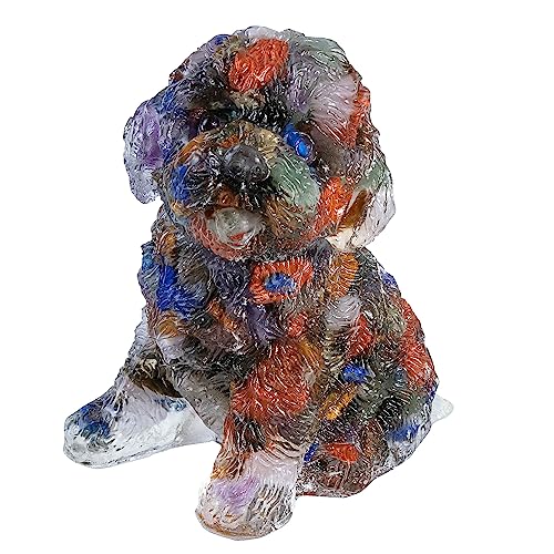 Rockcloud Figurine de caniche faite à la main en résine méla