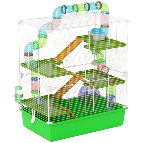PawHut Grande Cage pour Hamsters Cage pour Rongeur 5 Niveaux