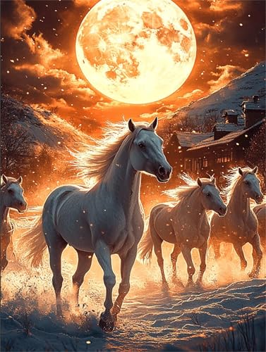 cheval lune Peinture Numéro Adulte, avec Pinceaux et Couleur