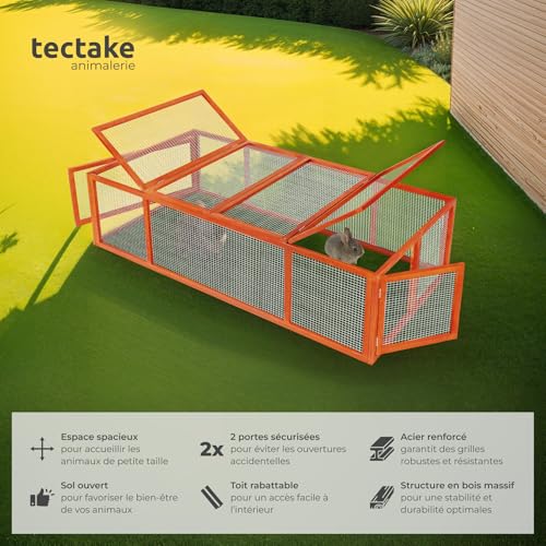 tectake® Clapier Lapin Exterieur Cage Cochon dInde Cage Lapi