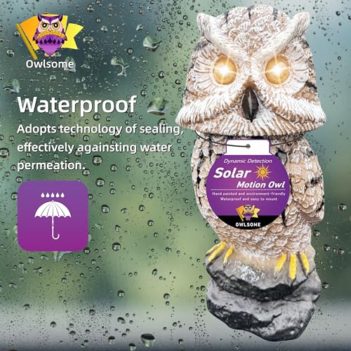 Owlsome Chouette solaire avec yeux clignotants, tête rotativ