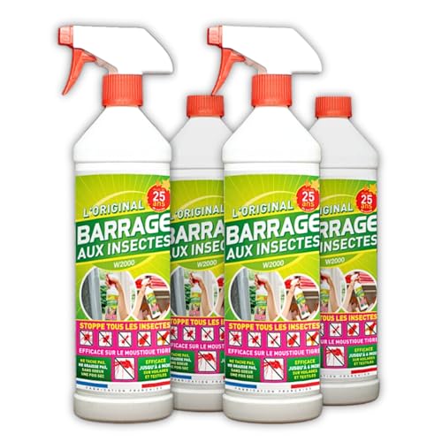 Barrage aux Insectes W2000 - Lot de 4x1L avec 2 Vaporisateur