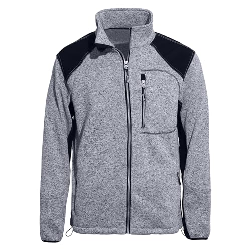WORK IDEA Veste en polaire tricotée pour homme, veste en pol