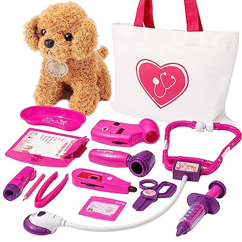 HERSITY Jouet Vétérinaire Enfant avec Peluche Chien, Kit Vét