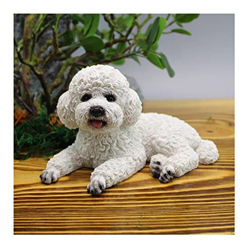 Otzoan Figurine de chien mignonne en résine pour jardin, fer