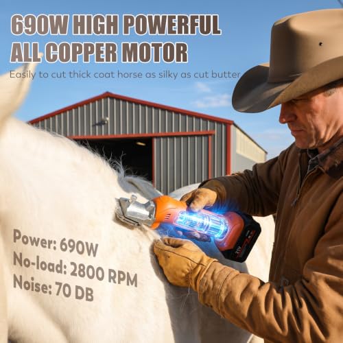 CGOLDENWALL Tondeuse pour Chevaux Sans Fil 690W 2800 tr/min