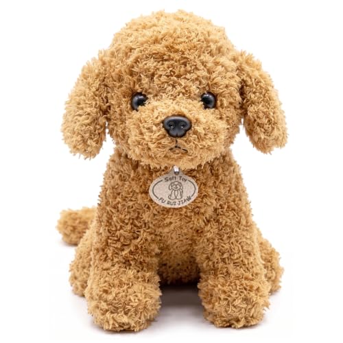 Syglawnd Chiot en Peluche, Caniche réaliste, Peluche Mignonn
