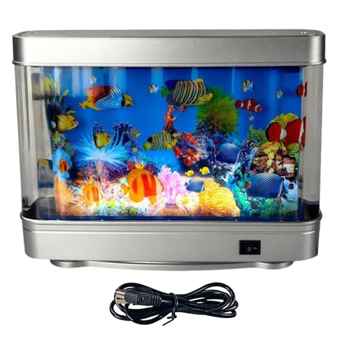 Aquarium artificiel avec poissons en mouvement | Veilleuse s